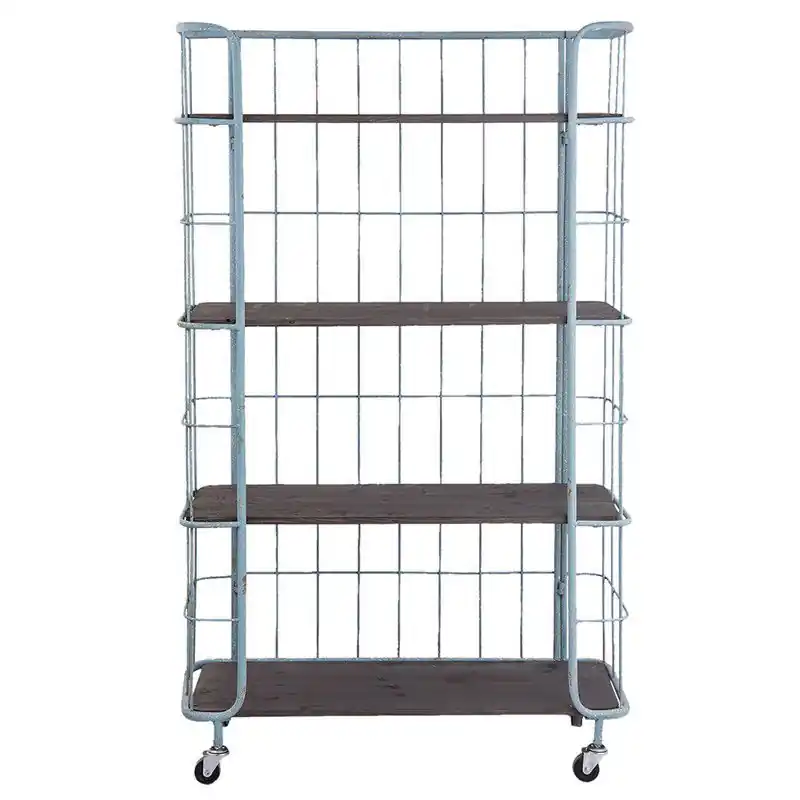 Clayre & Eef Bakkerskast 85x32x143 cm Blauw Hout Bestel Nu