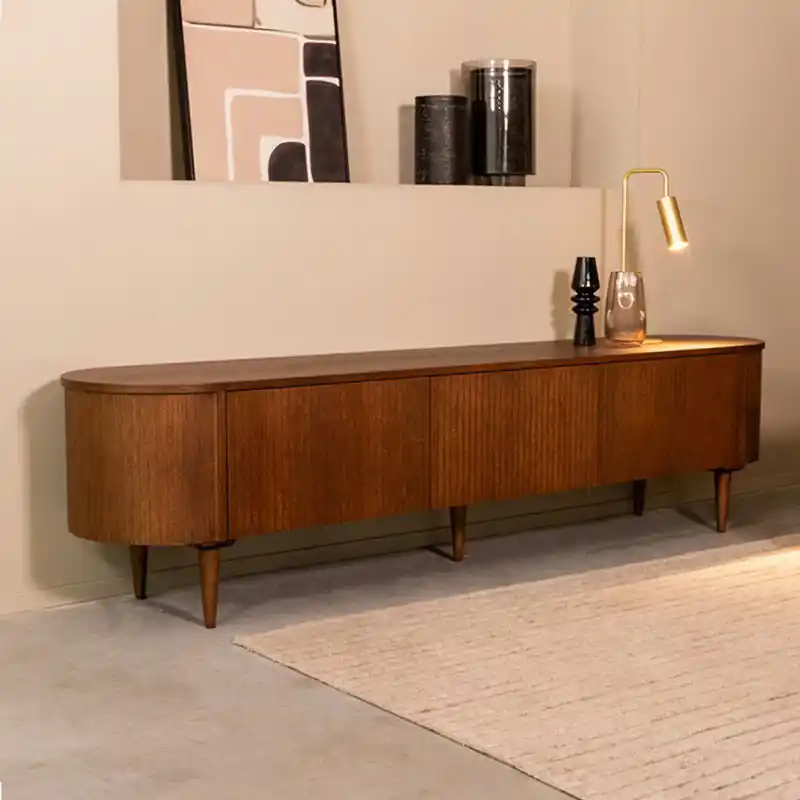 LABEL51 Tv-meubel Oliva - Walnoot - Eiken - Tv-Meubel 220 cm Topkwaliteit