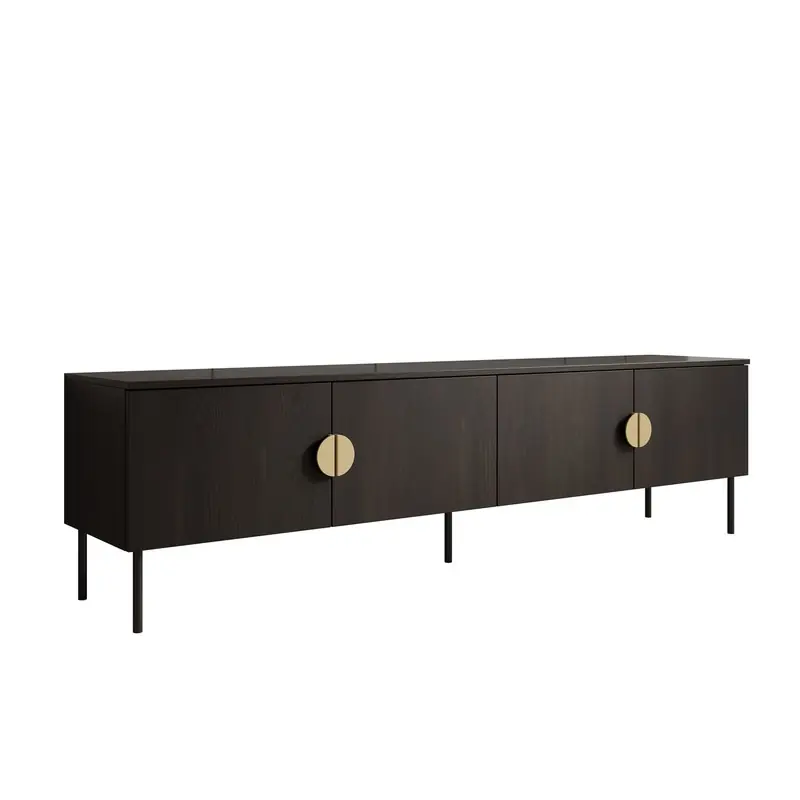 Groothandel Meubella - TV-Meubel Monor - Zwart eiken - 200 cm