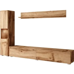 Flitsaanbieding Meubella - Wandmeubel Pure - Eiken