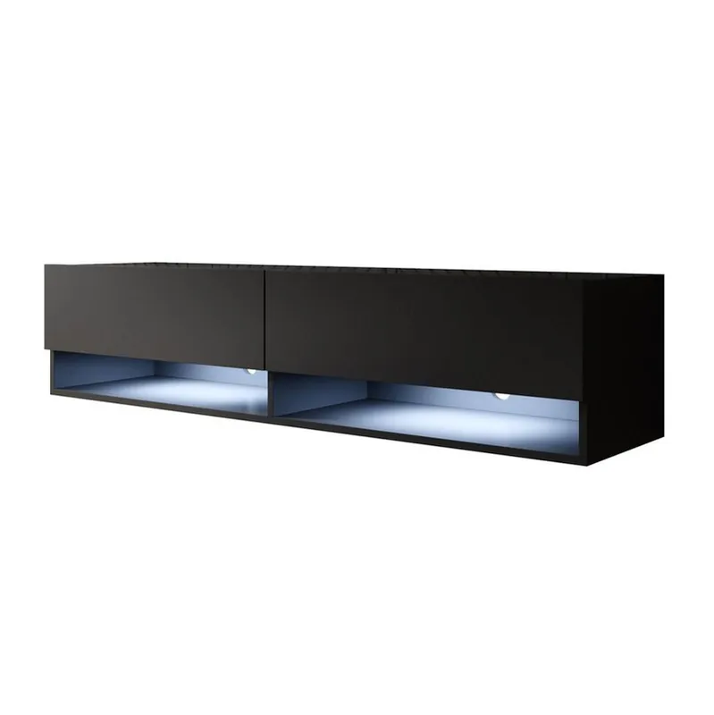 Meubella - TV-Meubel Asino LED - Mat Zwart - 140 cm Groothandel