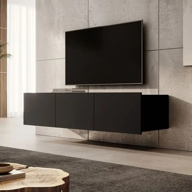 Exclusief Meubella - TV-Meubel Calabas - Mat Zwart - 150 cm