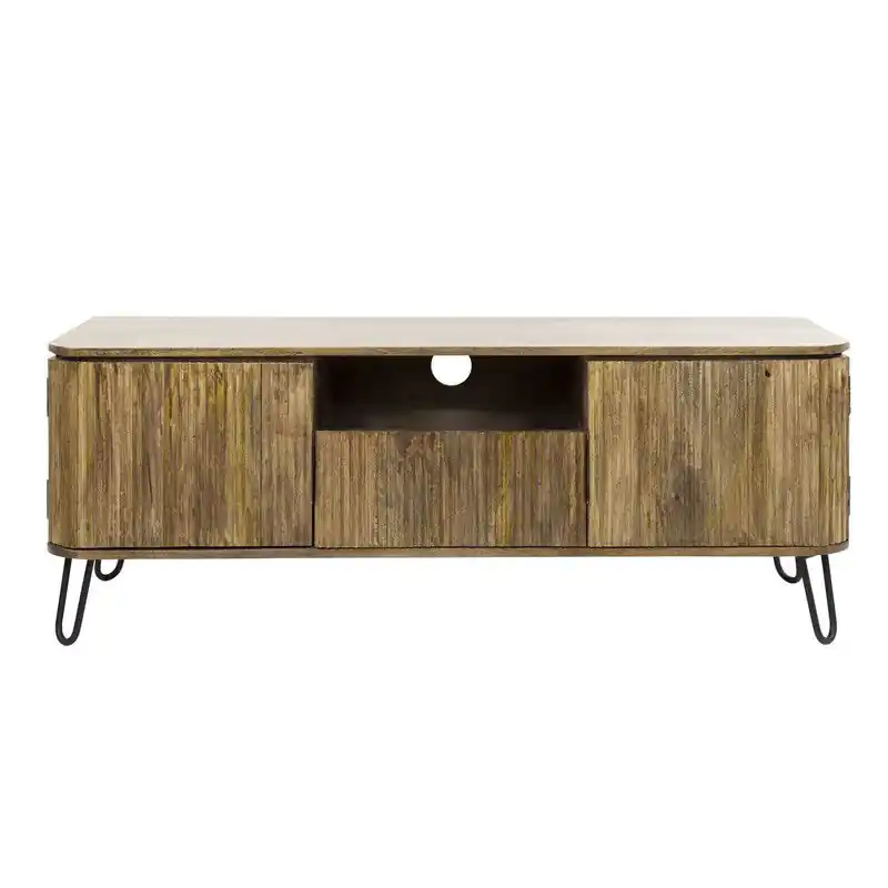 Geld-Terug-Garantie TV-Meubel Mangohout - 135x40x50cm - Incl. Achterwand - Wave