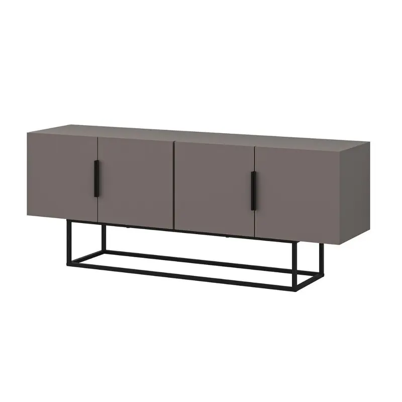 Fabrieksprijs TV-Meubel 4 Deuren en Metalen Poten L140 cm - Titan