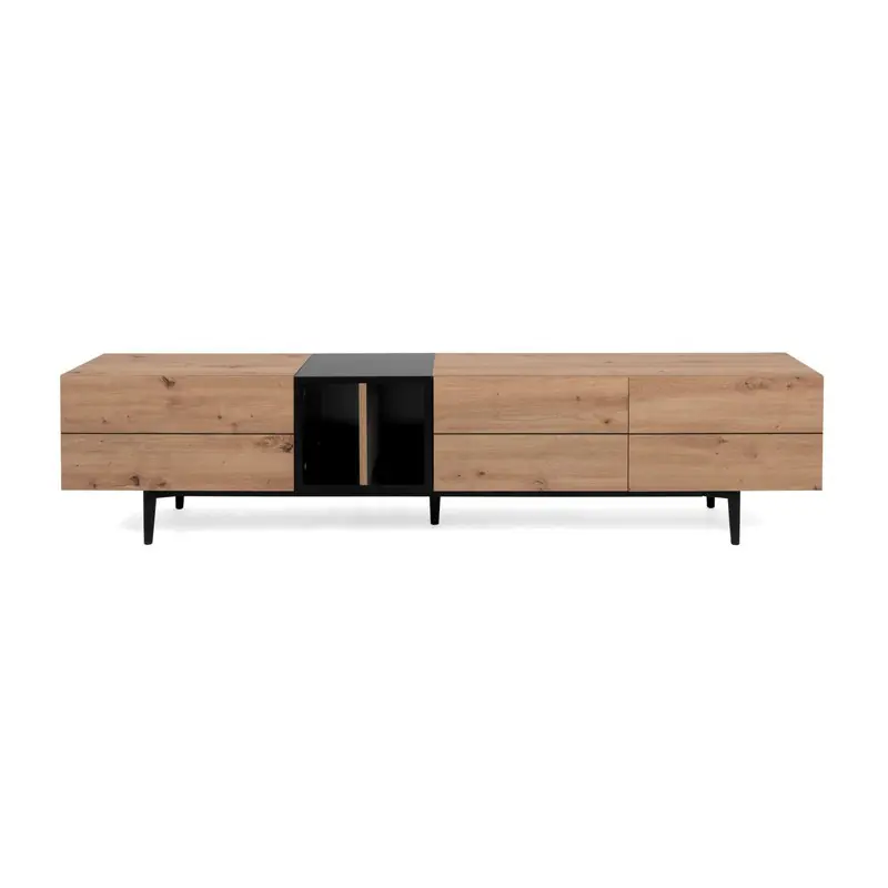 TV-meubel 3 deuren 2 nissen L195 cm - Nola Superprijs