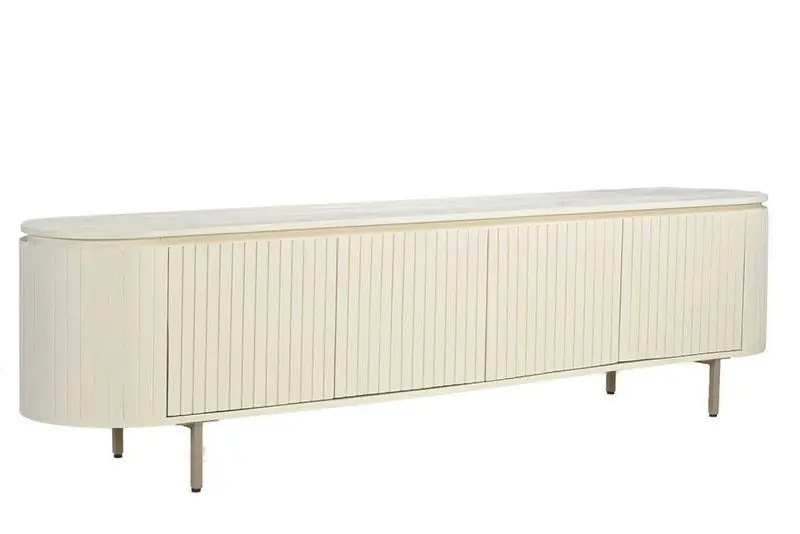 Authentiek Livingfurn - Tv-meubel Patou - Ivoor - 210 cm