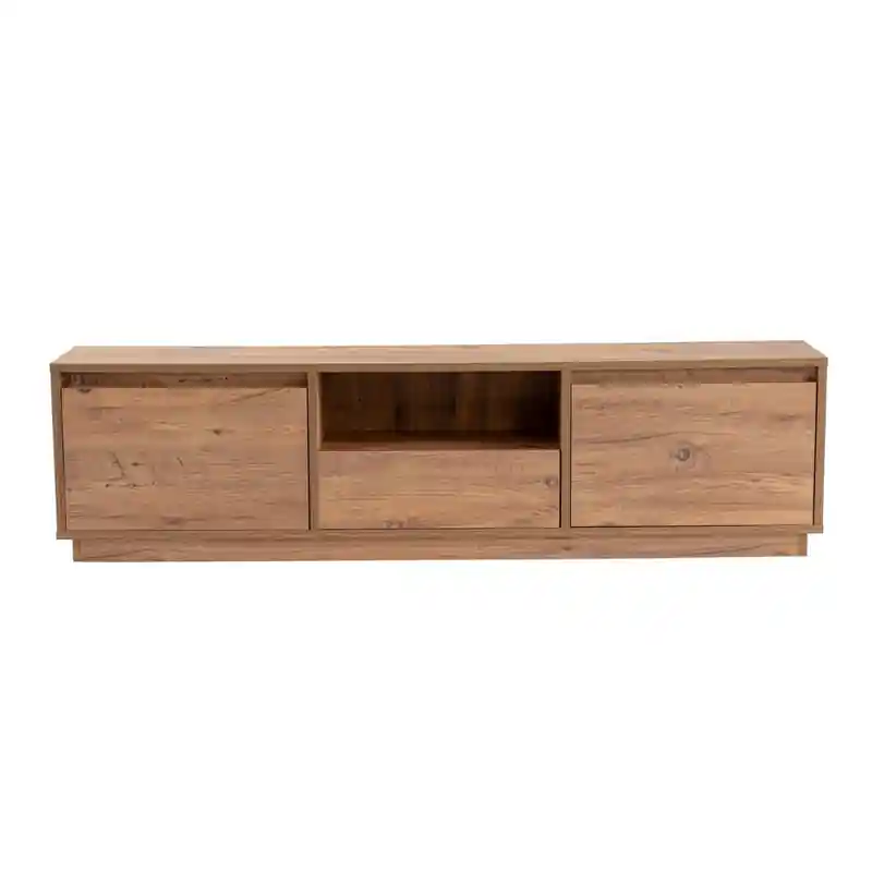 Trendy TV-meubel met 3 neerklapbare deuren en 1 open vak L160 cm - VANGUARD