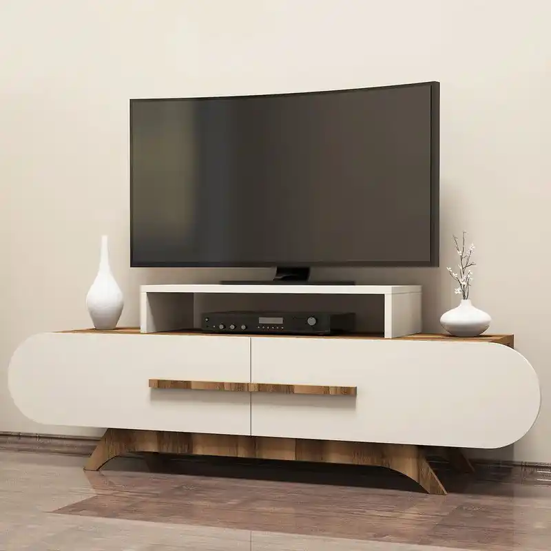 TV Meubel Rose Walnoot Crème Melamine 145x49,8x36,8 cm Merkproduct
