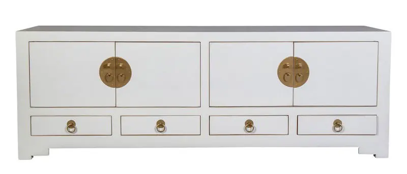 Budget Fine Asianliving Chinese TV Kast Sneeuw Wit - Orientique Collection