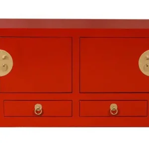 Fine Asianliving Chinese TV Kast Rood Lucky Red - Orientique Wereldwijde Verzending