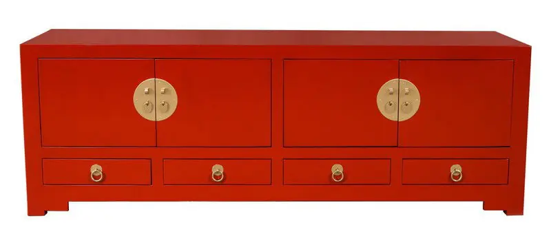 Fine Asianliving Chinese TV Kast Rood Lucky Red - Orientique Wereldwijde Verzending