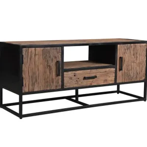 Livingfurn - TV Meubel Dakota 130 cm - Riverwood / Gecoat Staal Budget