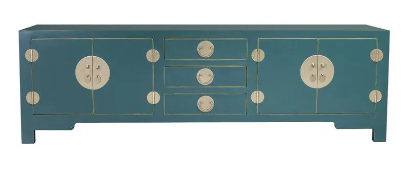 Must-Have Fine Asianliving Chinese TV Kast Teal - Orientique Collectie