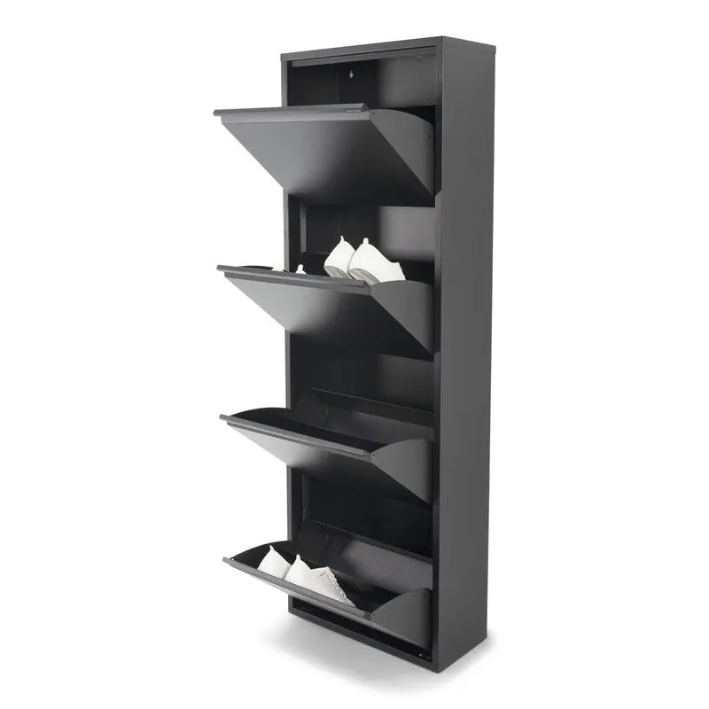 Spinder Design schoenenkast Billy 4 - Zwart -16 paar schoenen Topkwaliteit