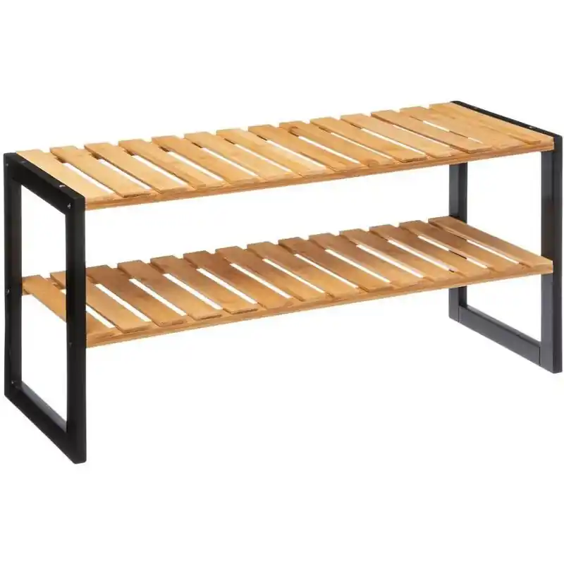 Modern 5Five Schoenenrek - bruin - bamboe - 6 paar schoenen - 70 x 34 cm - Schoenenrekken