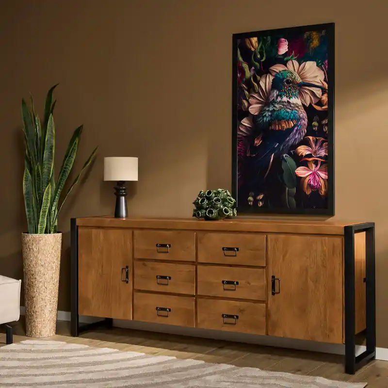 Direct Verzonden Starfurn - Dressoir Boaz - Bruin - 40x200x80 cm