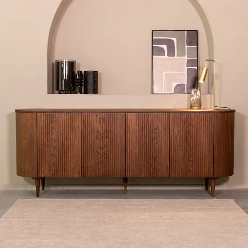 LABEL51 Dressoir Oliva - Walnoot - Eiken - Dressoir 220 cm Koop Online