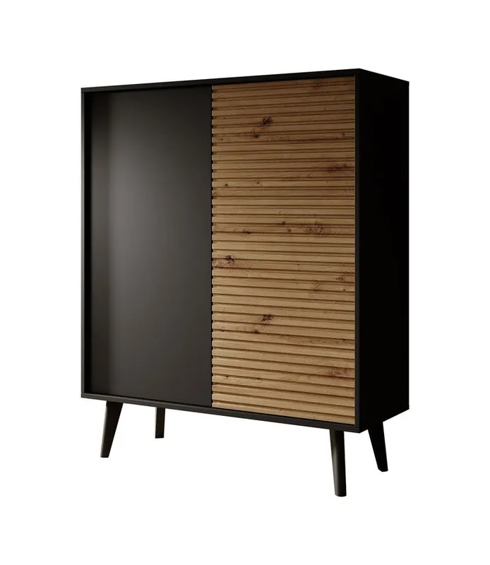 Beperkt Aanbod Meubella - Dressoir Palladium - Eiken - Zwart - 104 cm - Hoog