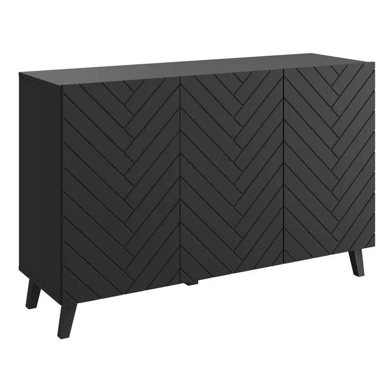 Geld-Terug-Garantie Meubella - Dressoir Pulse 3 - Zwart - 120 cm