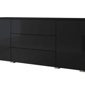 Meubella - Dressoir Pure - Zwart - 150 cm Authentiek