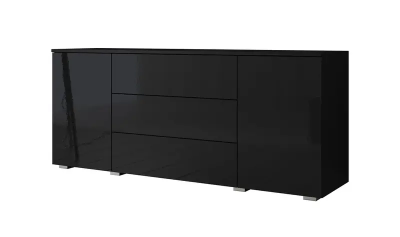 Meubella - Dressoir Pure - Zwart - 150 cm Authentiek