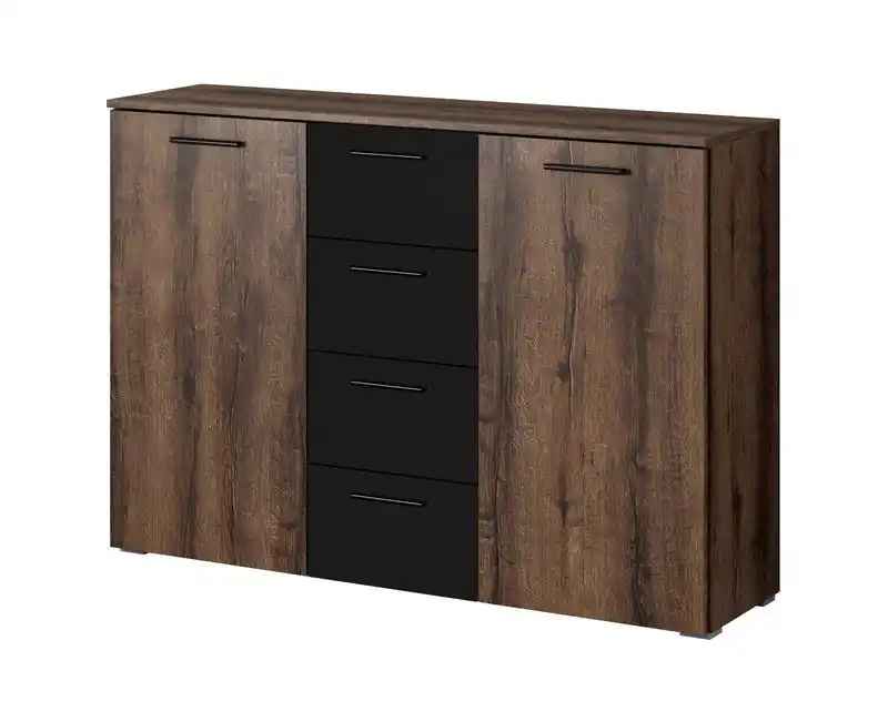 Meubella - Dressoir Brown - Eiken - 132 cm Speciale Aanbieding