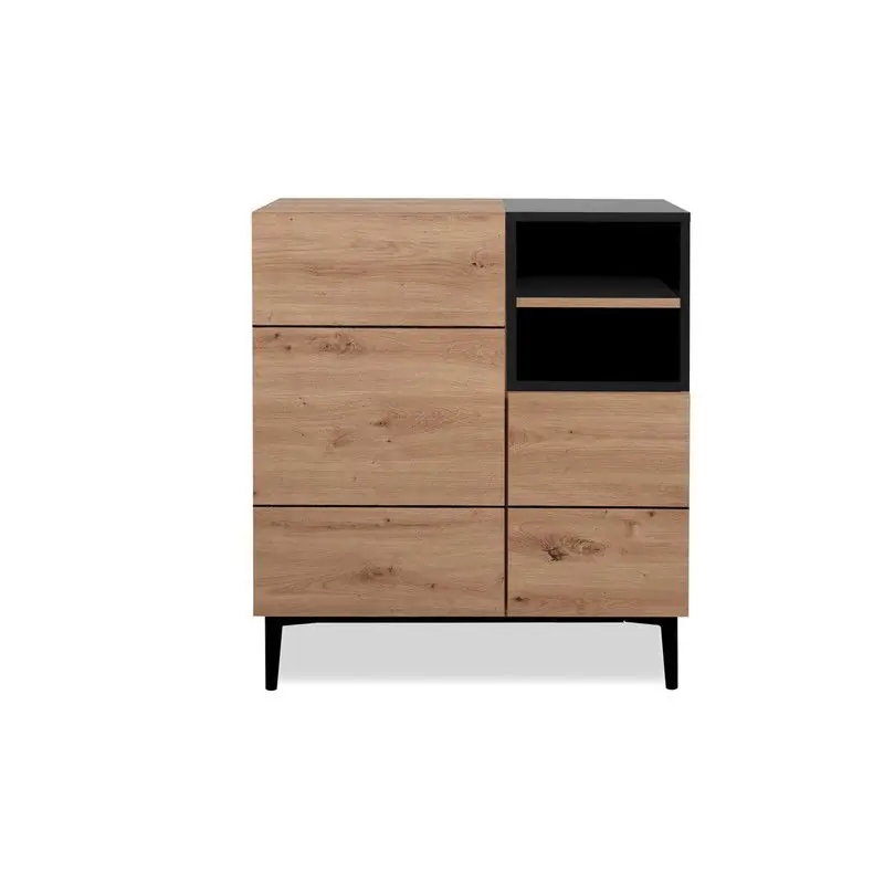 Buffet Hoog 2 Deuren 2 Nissen L80 cm - Nola Geld-Terug-Garantie