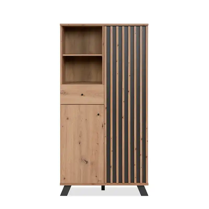 Buffet met 2 deuren, 2 vakken en 1 lade H156 cm - LUBLIN Laatste Versie