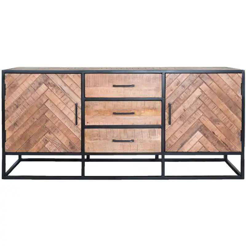 Dressoir Rune Visgraat - Bruin Mangohout - 170 cm Tijdelijk Beschikbaar