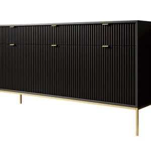 Meubella - Dressoir Navil 2 - Zwart - 154 cm Alleen Vandaag