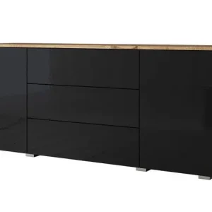 Koop Vandaag Meubella - Dressoir Pure - Zwart - Eiken - 150 cm