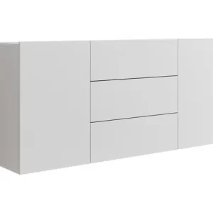 Meubella - Dressoir Asilento - Mat wit - 140 cm Handgemaakt