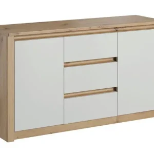 Meubella - Dressoir Melody - Wit - Eiken - 140 cm Laatste Versie