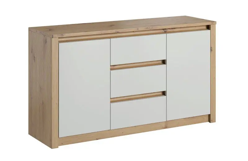 Meubella - Dressoir Melody - Wit - Eiken - 140 cm Laatste Versie