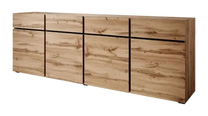 Meubella - Dressoir Cainan - Eiken - 225 cm Koop Vandaag