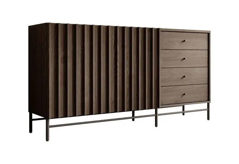 Meubella - Dressoir Paz - Donker eiken - 165 cm Origineel