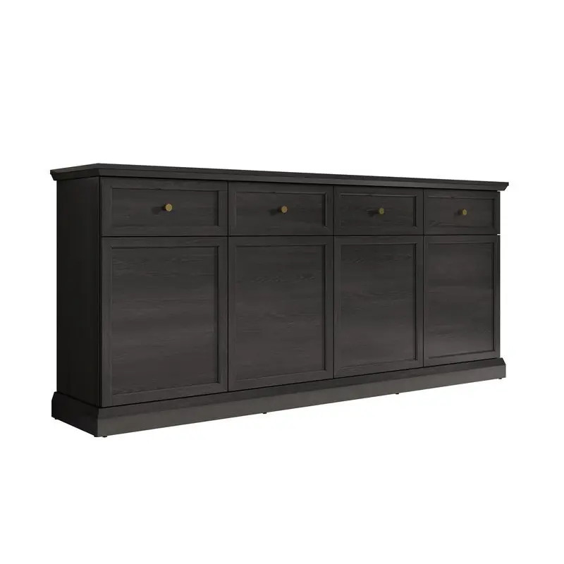 Meubella - Dressoir Leroy - Zwart eiken - 193 cm Budget