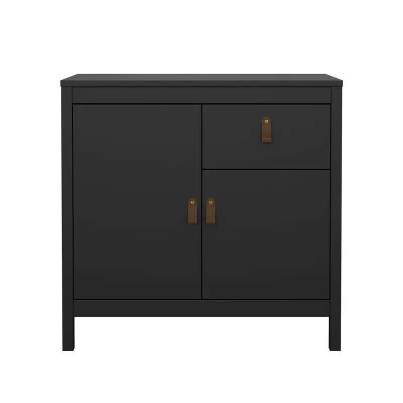Kleine dressoir met 2 deuren, 1 lade matzwart B82,3 cm BARCELONE Limited Edition