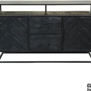 Plaats Bestelling Benoa Jax 2 Door 2 Drawer Sideboard Black 150 cm