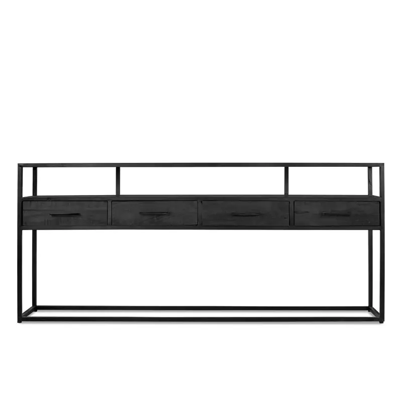 Benoa Jax 4 Drawer Console Table Black 180 cm Topkwaliteit