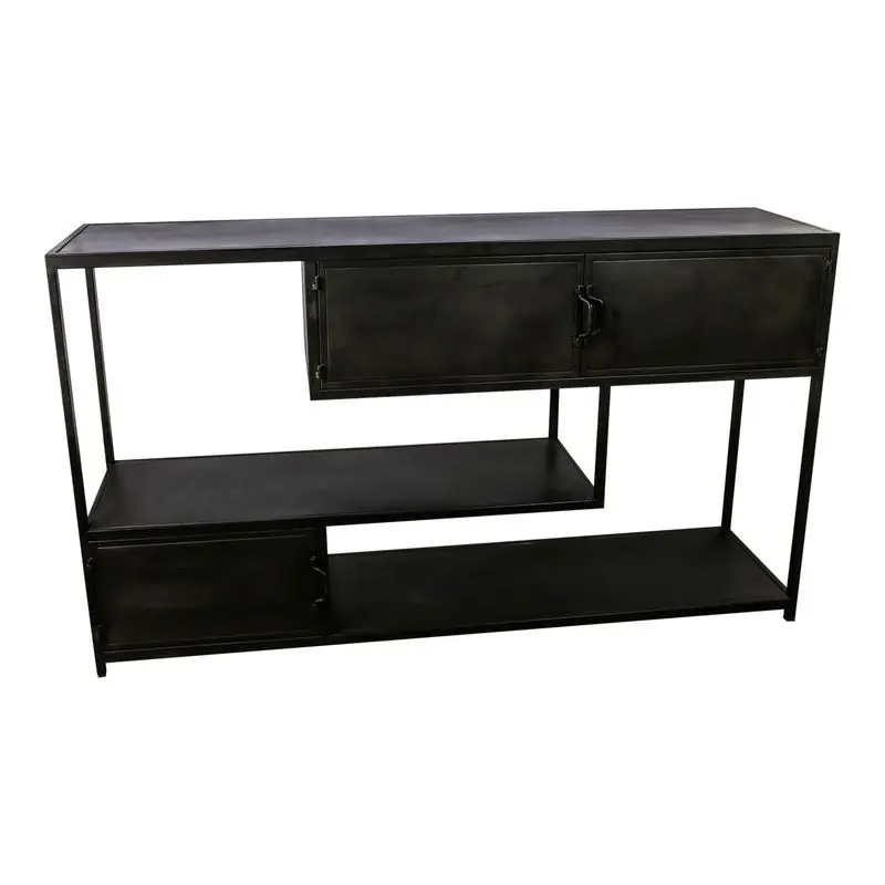 PTMD Duana Playful Rusty Black Iron Low Cabinet Superprijs