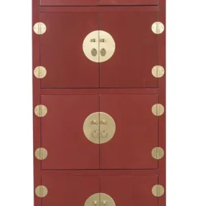 Origineel Fine Asianliving Chinese Kast Ruby Rood B67xD45xH180cm - Orientique