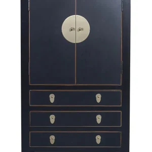Fine Asianliving Chinese Kast Onyx Zwart B63xD38xH110cm Veilige Betaling