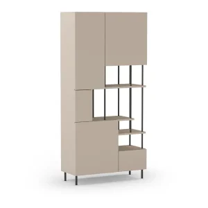 Snelle Levering Marckeric - Boekenkast Perla - Zwart - 84x34x175cm
