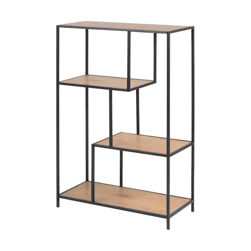Authentiek Vic houten boekenkast naturel - 77 x 114 cm