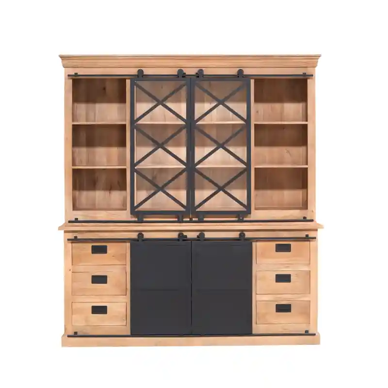 Starfurn - Vitrinekast Lotte - Bruin - 45x200x220 cm Alleen Vandaag