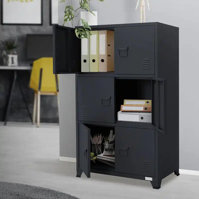 Express Levering Kantoorkast met drie niveaus magnetische sluiting 75x40x120 cm antraciet staal ML design