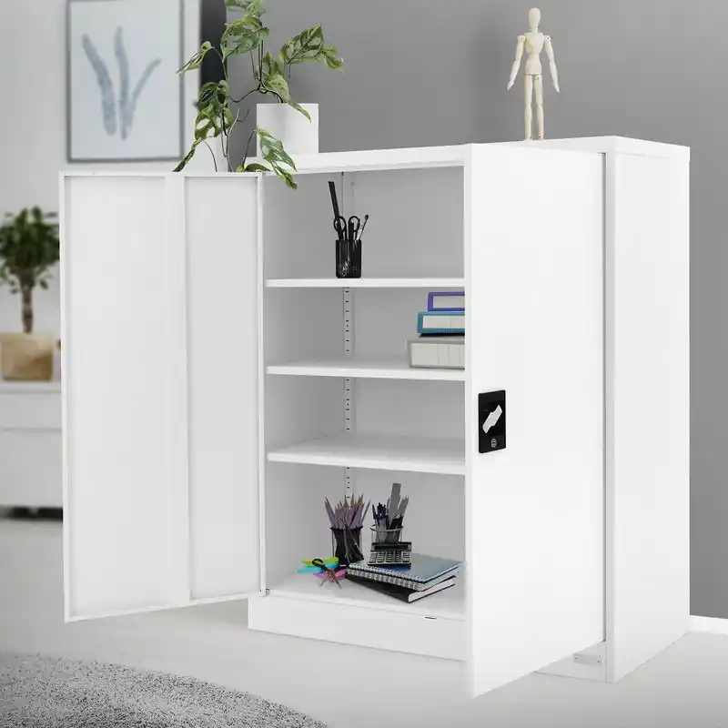 Koop Vandaag Afsluitbare archiefkast 90x40x109 cm wit staal ML design