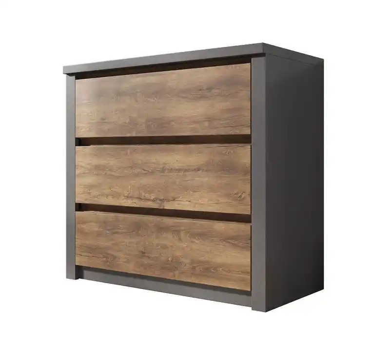 Goedkoop Meubella - Ladekast Monaco - Eiken - Grijs - 90 cm