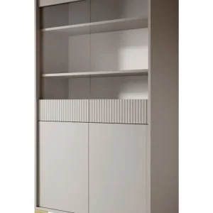 Meubella - Vitrinekast Five - Beige - 103 cm Laatste Kans